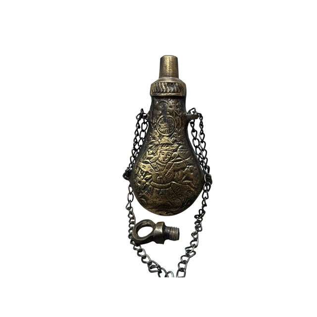 Traditional Brass Gun Powder Flask For Sale - Image 3 of 6