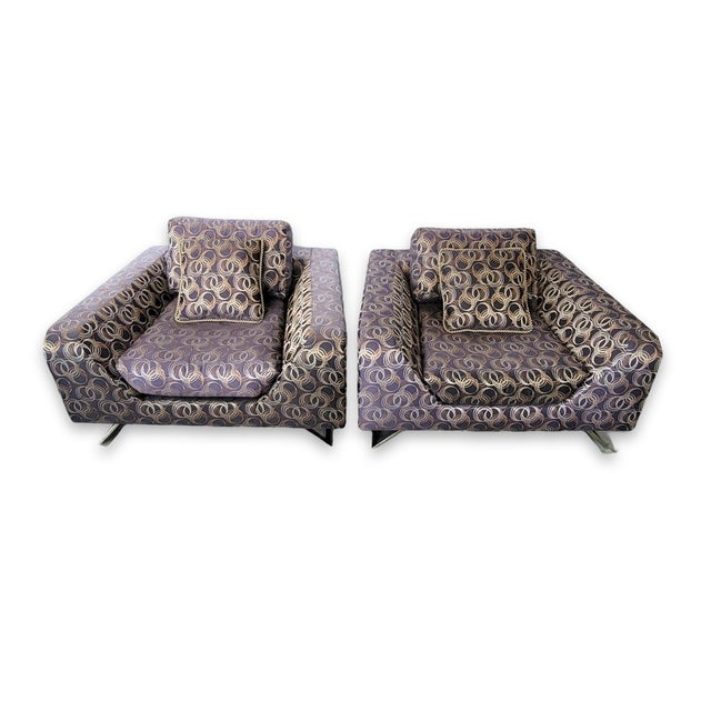 Gray Pair Thayer Coggin Lounge Chairs by Stanley Jay Friedman Model 1167-103 44" For Sale - Image 8 of 12