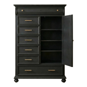 Late 20th Century Lexington Furniture Mansion Collection Vintage Armoire — Restored in Benjamin Moore Wrought Iron