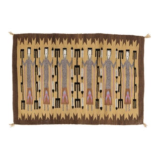 Vintage Yei Navajo Style Rug 3' X 4'2 For Sale