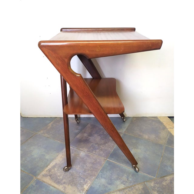 Vintage TV Stand on Wheels by De Baggis, 1950s For Sale - Image 3 of 9