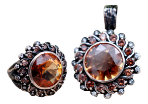 Ring and Pendant Set in Silver, Set of 2