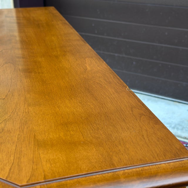 Brown Vintage Ethan Allen Heirloom Maple Nutmeg Hall Chest Console Cabinet Table 10-9035 For Sale - Image 8 of 12