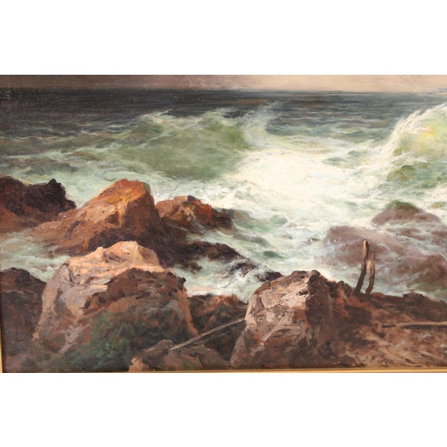 Large Coastal Seascape Painting by John Califano (1862-1946) For Sale In Los Angeles - Image 6 of 11