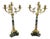 19th Century Candelabras in Gilt Bronze and Green Marble, Set of 2 For Sale