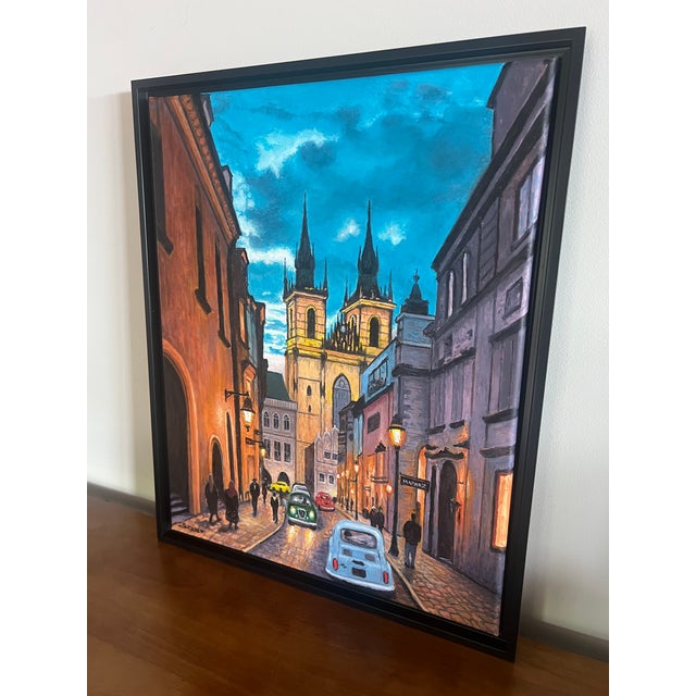 Contemporary Twilight in Prague – Original Oil Painting For Sale - Image 3 of 10