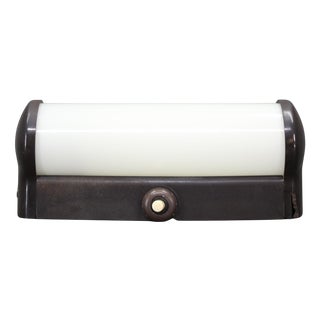 Art Deco Bakelite Tubular Wall Light with Milk Glass, Czechoslovakia, 1940s For Sale