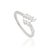Modernist 14k White Gold Natural Diamond Open Bypass Ring Size 5.5 For Sale - Image 4 of 18