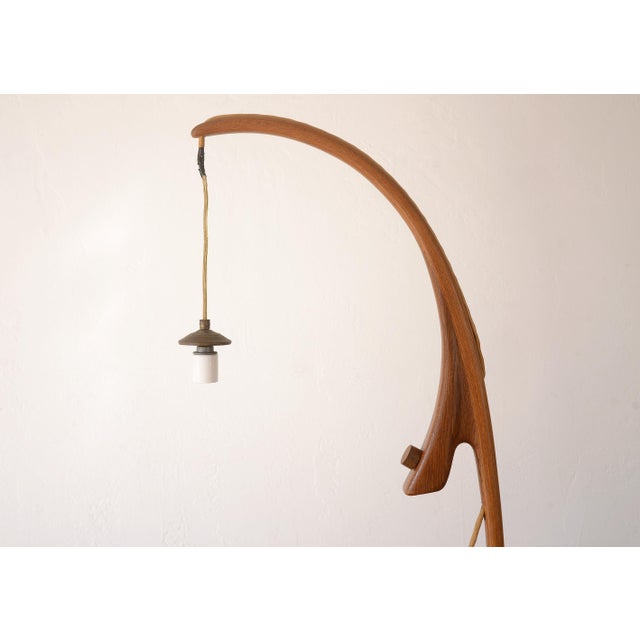 Mid-Century Modern Vintage Danish Modern Sculptural Teak Floor Lamp For Sale - Image 3 of 18