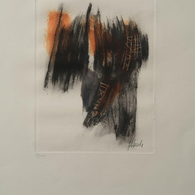 Fritz Winter (1905 Altenbögge - 1976 Herrsching am Ammersee) "black, English red light" Color aquatint of 2 plates,...