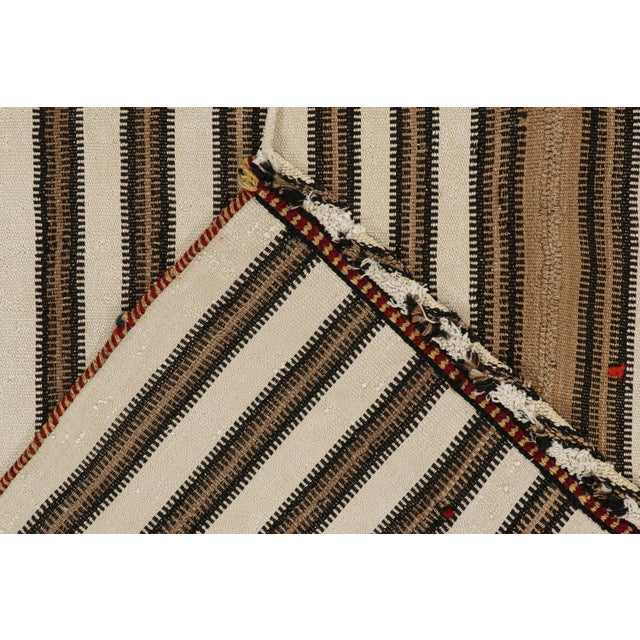 Textile 1950s Vintage Persian Kilim With Beige and Brown Stripes by Rug & Kilim For Sale - Image 7 of 8