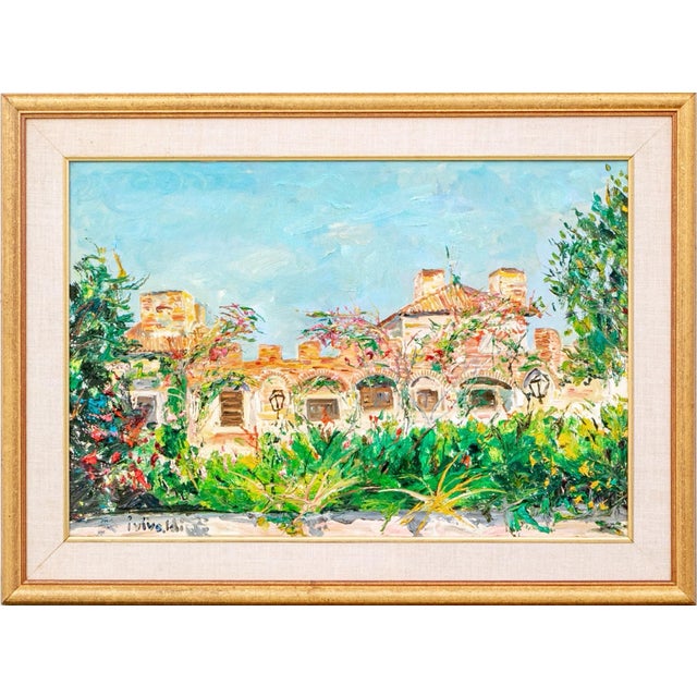 Italo Vivaldi (20th C.) "Il Ristorante Italiano" Oil on Canvas, 1982 For Sale
