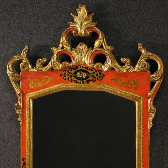 20th Century Tuscan Lacquered and Gilded Mirror, 1960s For Sale - Image 11 of 13