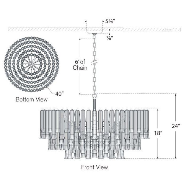 Traditional Julie Neill for Visual Comfort Signature Lorelei X-Large Chandelier in Gild with Clear Glass For Sale - Image 3 of 3