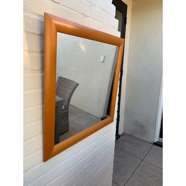 Vintage Artisan Mid 20th Century Wood Framed Wall Mirror For Sale In Los Angeles - Image 6 of 8