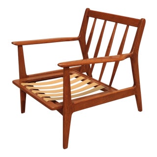 Mid-Century Modern Wood Lounge Chair For Sale