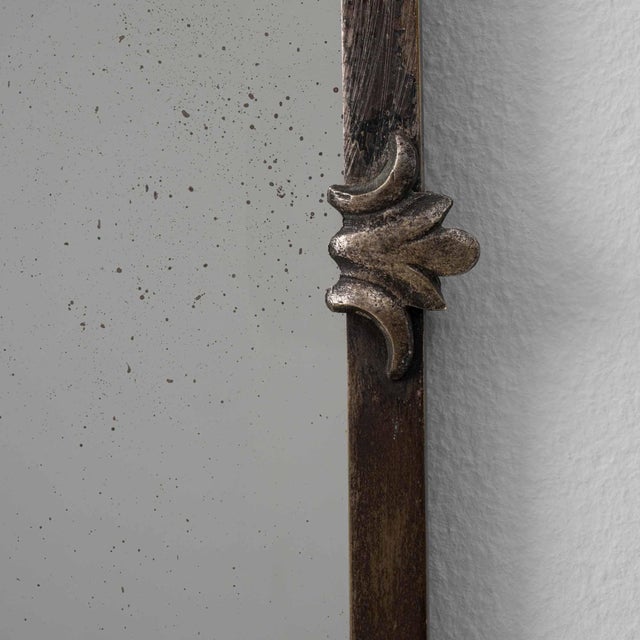 Black Circa 1930 French Art Deco Wall Mirror With Hanging Chain France 1930s For Sale - Image 8 of 11
