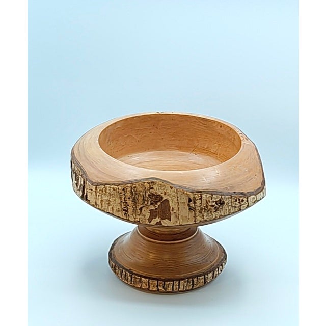 Aldo Tura Italian Piedouche Pedestal Birch Bowl Attributed to Aldo Tura for Macabo, 1960s For Sale - Image 4 of 8