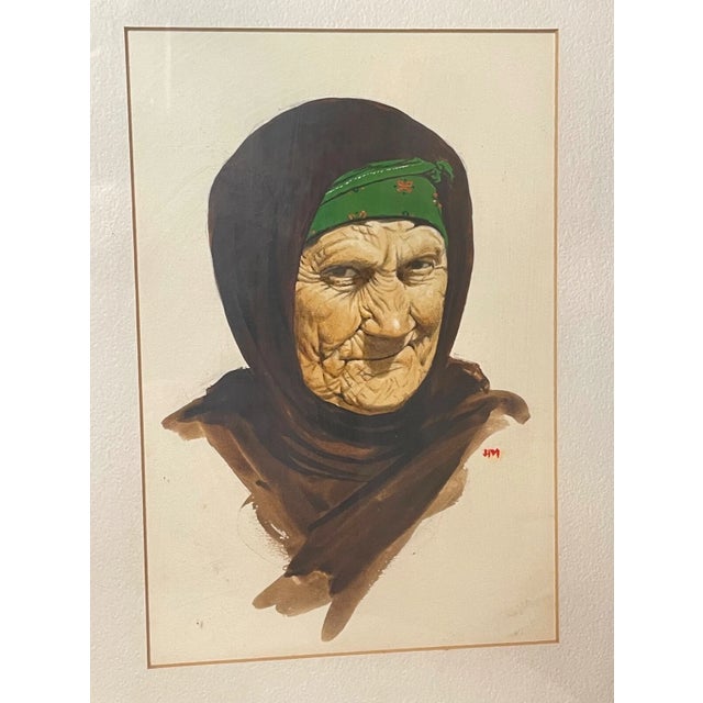 Up for sale is a high quality vintage original acrylic portrait painting. It's done with a realistic approach depicting an...