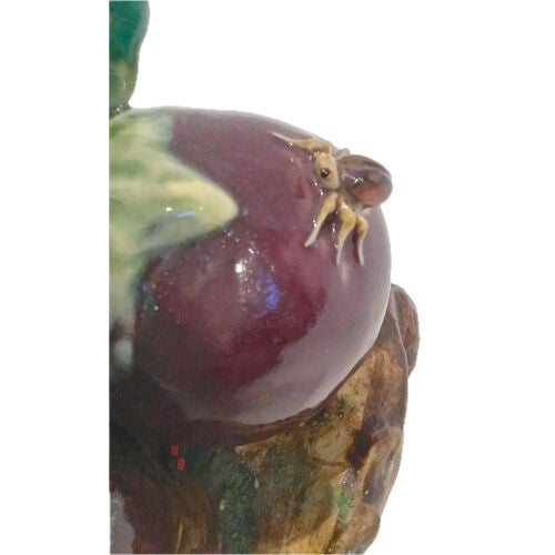 Eggplant Vintage Majolica Eggplant Sculpture For Sale - Image 8 of 8