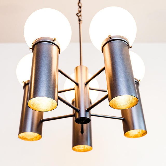 Mid-Century Modern Vintage Mid Century Five Globe Chandelier by Feldman For Sale - Image 3 of 13