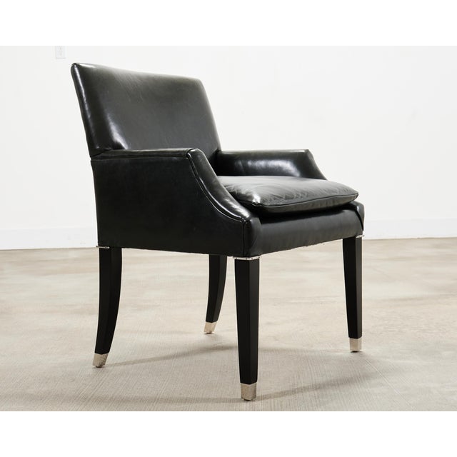Theodore Alexander Ralph Lauren Italian Leather Lawson Dining Armchair For Sale - Image 4 of 18