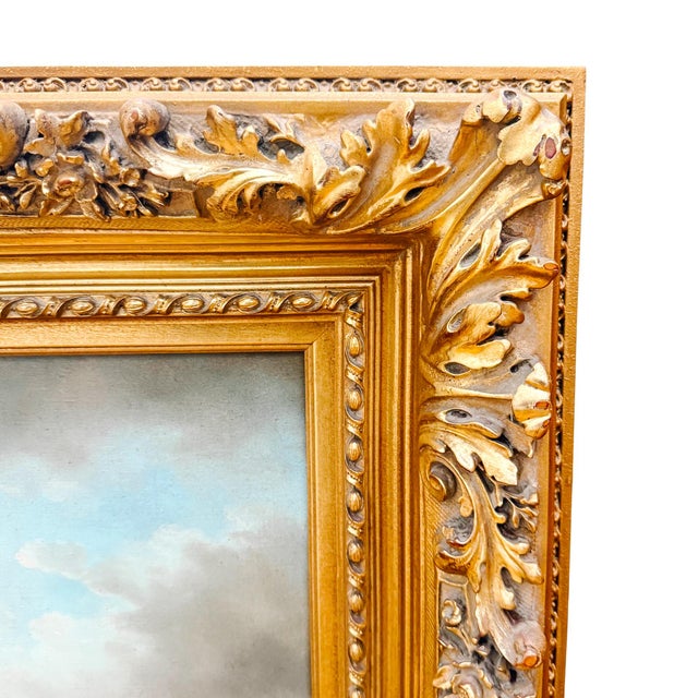 Wood Late 20th Century Grand Scale 19th Century Style Hudson River School Pastoral Oil on Canvas by Humphrey For Sale - Image 7 of 10