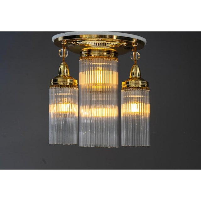 Art Deco Ceiling Lamp with Glass Sticks, 1920s For Sale - Image 12 of 17