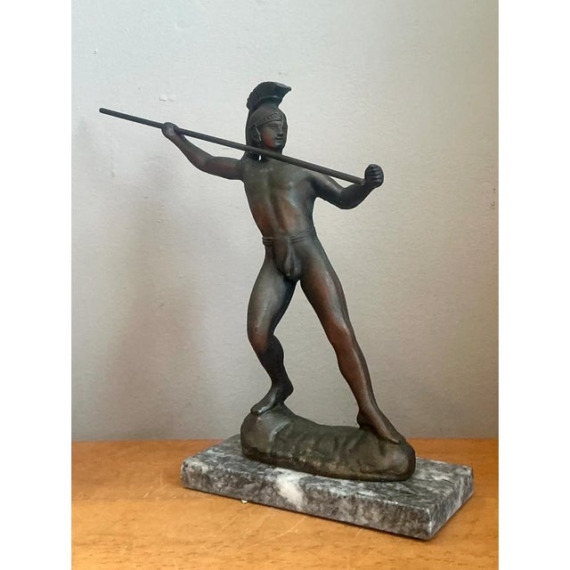 Vintage Sculptural Metal Warrior Figure For Sale - Image 4 of 13