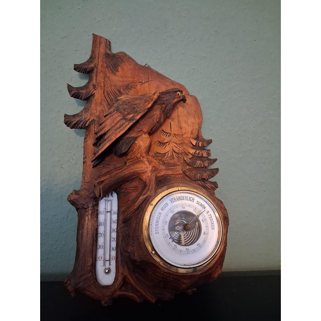 Metal Black Forest Eagle Thermometer & Barometer, 1950s For Sale - Image 7 of 7