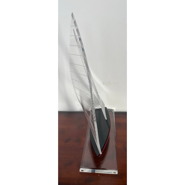 Postmodern Lucite Sailboat Sculpture – Architectural Nautical Object, Late 20th Century For Sale In Indianapolis - Image 6 of 9