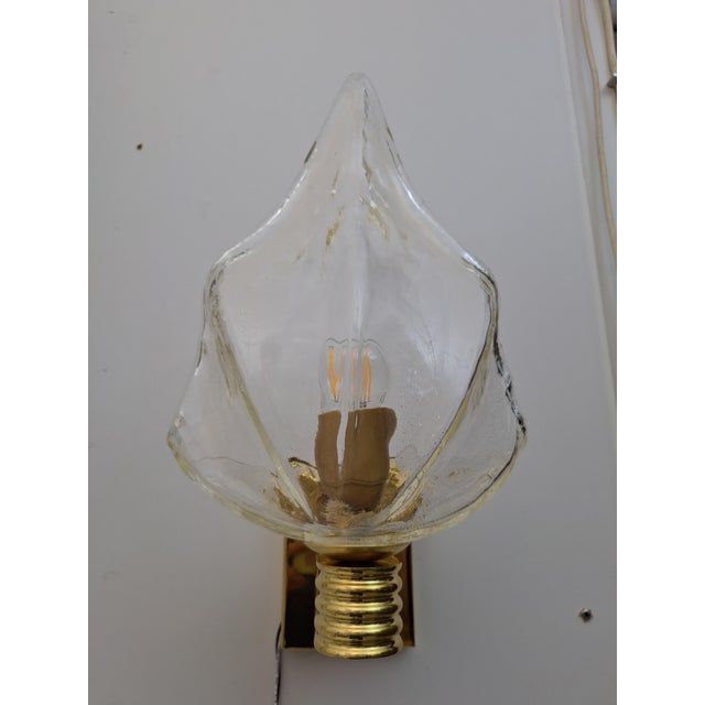 1980s Murano Glass Wall Light with Brass Frame from La Murrina, 1980s, Set of 2 For Sale - Image 5 of 12