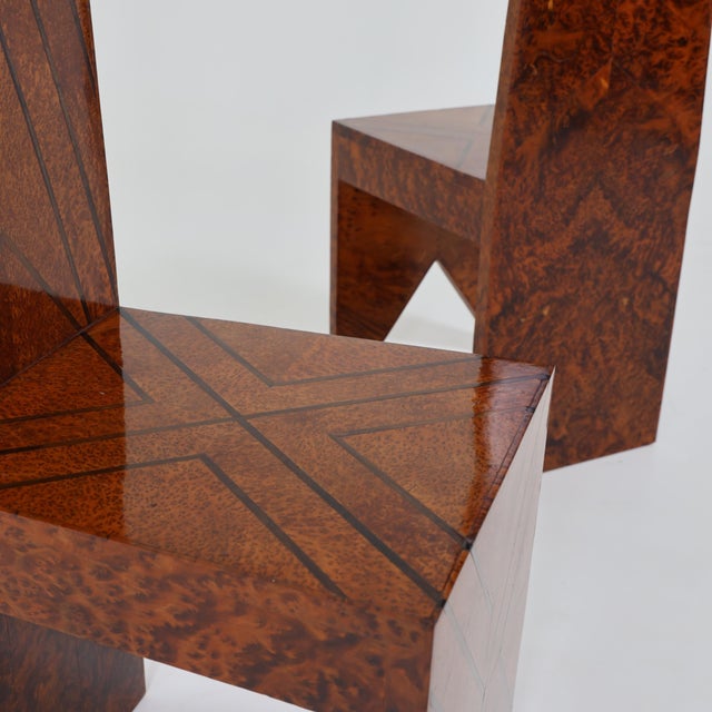 Brown Pair of 1970s Modernist Tall Back "Throne Chairs" For Sale - Image 8 of 11