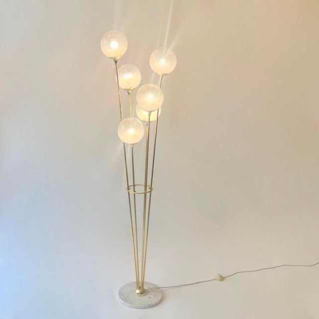 Alberello Floor Lamp in Brass and Glass from Stilnovo, Italy, 1960s For Sale - Image 10 of 13