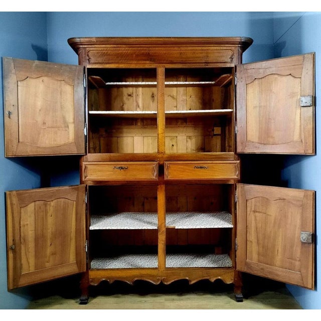 Louis XV Four-Door Walnut Cabinet For Sale - Image 4 of 6