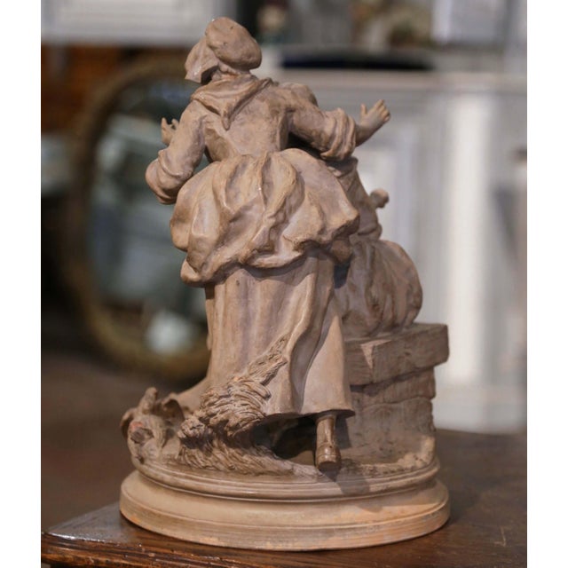 19th Century French Terracotta Sculpture Composition Signed Charles Cordier For Sale - Image 9 of 12