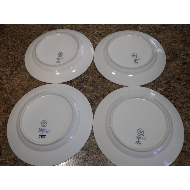 Royal Doulton Vintage MCM Royal Copenhagen Blue Fluted Plain Salad Plates-Set of 4 For Sale - Image 4 of 4