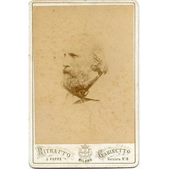 Giovanni Puppo, Portrait of Giuseppe Garibaldi, 1870s, Ancient Albumen Print For Sale - Image 3 of 3