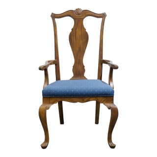 Drexel Heritage Solid Walnut Early American Traditional Dining Arm Chair 186-810 For Sale