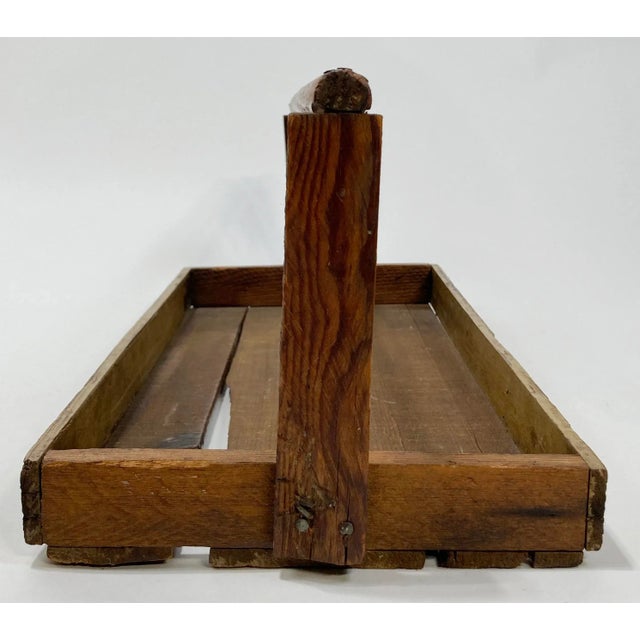 Antique Rustic Handled Berry Basket Tray For Sale - Image 4 of 10