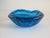 Mid Century Bright Blue Murano Glass Bowl With Starburst Ribbing For Sale - Image 9 of 10