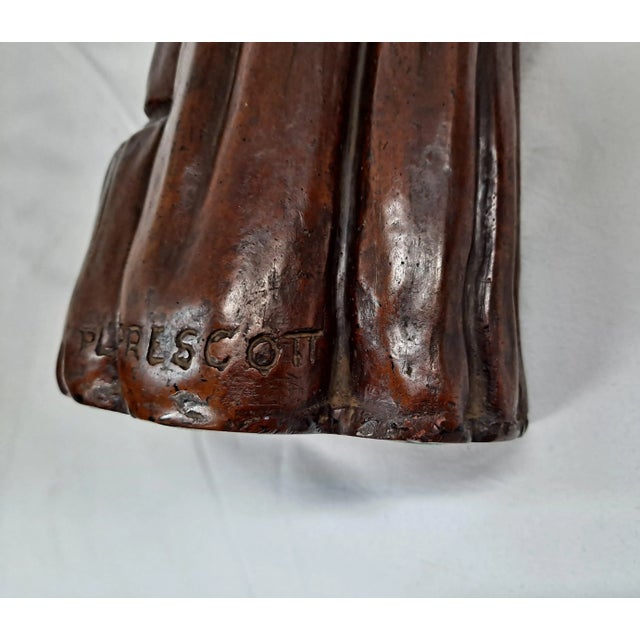 Traditional Preston L Prescott (1898-1988) Stone Sculpture of a Seated Young Woman For Sale - Image 3 of 9