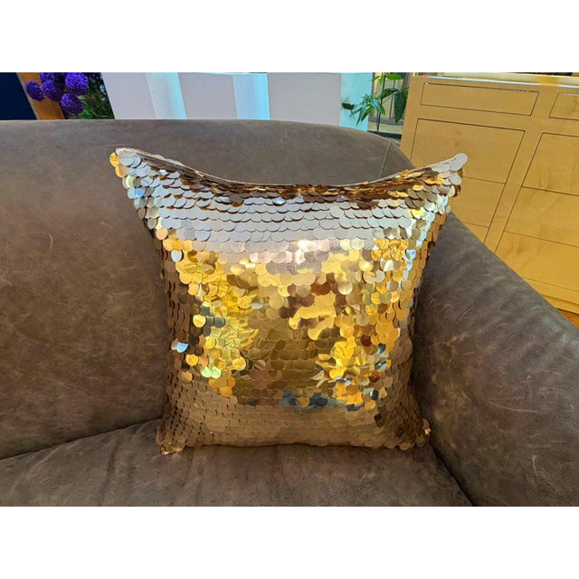 Not Yet Made - Made To Order Gold Paillette Sequin Cushion Cover For Sale - Image 5 of 12
