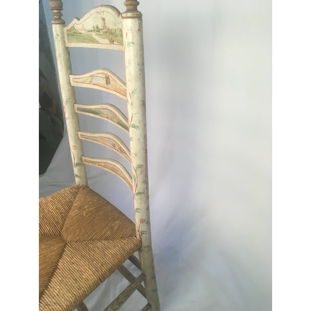 Painted Antique Ladder Back Chair Chairish