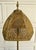 Here is an elegant tiered wood floor lamp featuring an exceptionally ornate gold-tone metal filigree shade, dating to the...