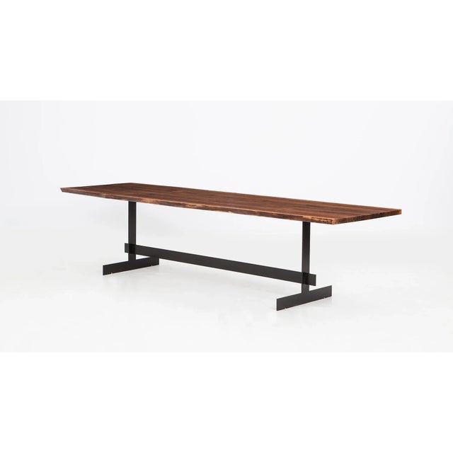 Walnut and Metal Frame Dining Table by Johannes Hock for Atelier Johannes Hock For Sale - Image 6 of 6