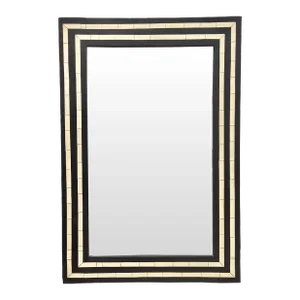 Art Deco Style Black and White Resin Wall or Console Mirror