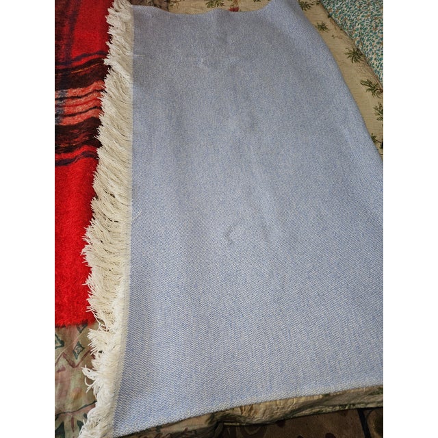 Matouk Matouk Cotton Finged Blanket Throw Pale Pink 60”x54” Cotton For Sale - Image 4 of 5