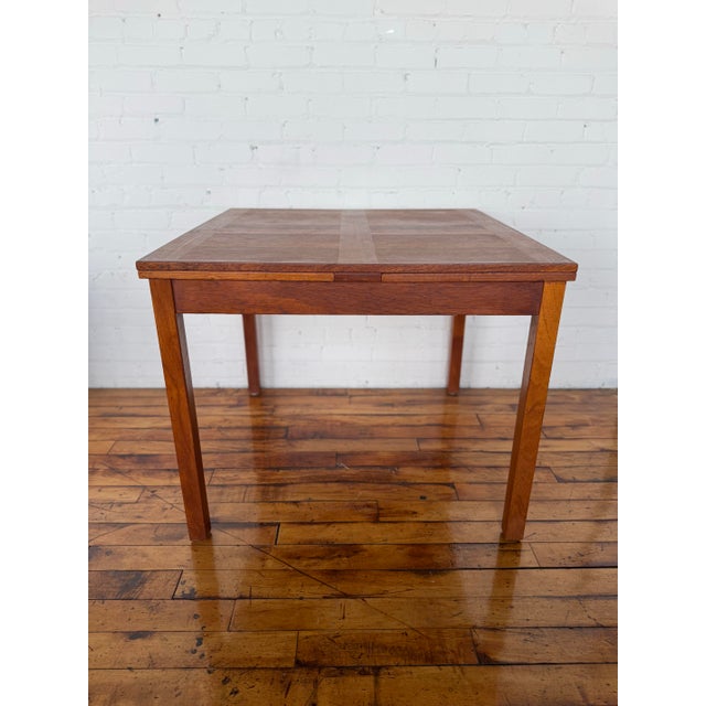 Brown 1960s Danish Teak MCM Extendable Dining Room Table - Made in Denmark For Sale - Image 8 of 12