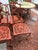 1950s Set of 4 Vintage Orange Iron Garden Patio Chairs For Sale - Image 5 of 10